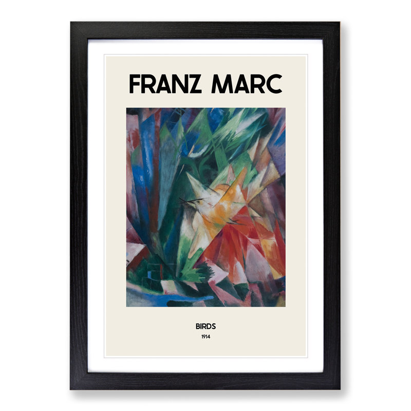 Birds by Franz Marc - Picture Frame Art Prints, 65cm H x 48cm W x 2cm D, Black