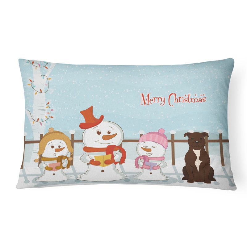 Coussin lombaire intérieur / extérieur Merry Christmas, Chocolat