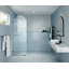 Maven 28 in. x 86.75 in. Fully Frameless Arched Fluted Single Fixed Shower Panel-66400450