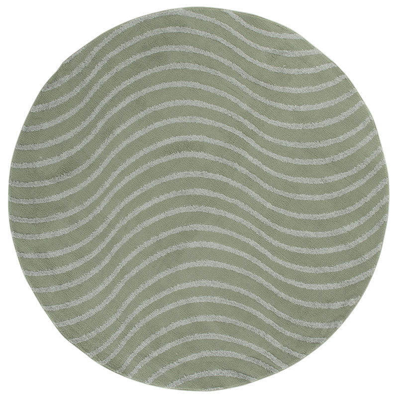 Wave Performance Abstract Indoor Rug, Round 6'7"