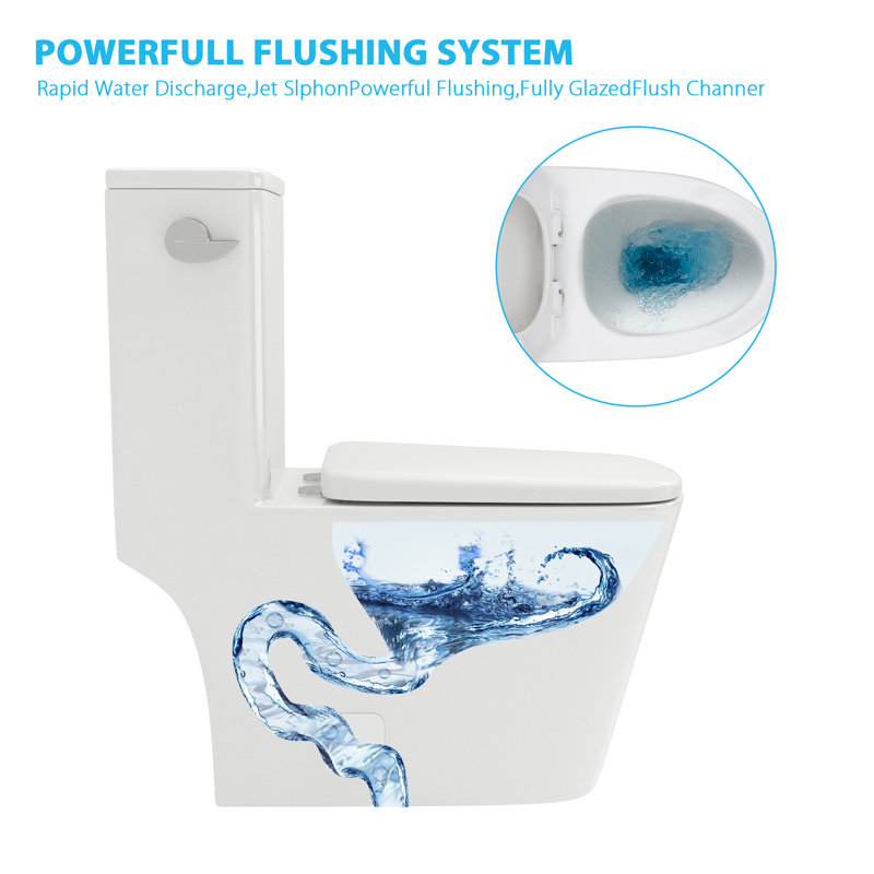 Toilette une pièce moderne à conception simple 1,28 GPF avec siège confortable