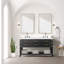 Meuble-lavabo double avec miroirs et tablette ouverte-1150837456