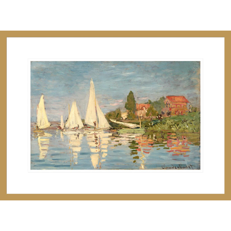«Regatta at Argenteuil» par Claude Monet, impression giclée encadrée, H 15,98 po x l 21,75 po