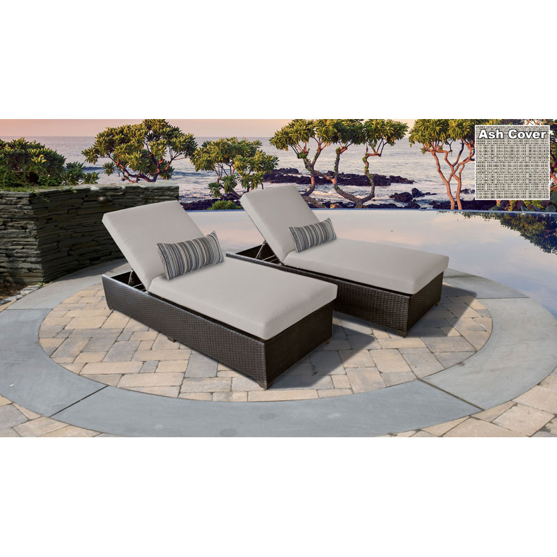 Larrissa Outdoor Chaise Lounge Set , Cushion Included, Ash Performance