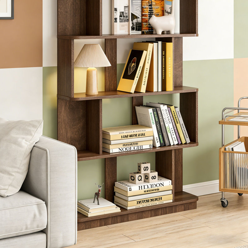 Bibliothèque de rangement ouverte à 5 niveaux L 31,5 "x H 64,56", Marron foncé