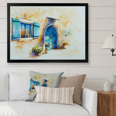 Volet bleu pour porte et fenêtre - Décoration murale traditionnelle en toile
