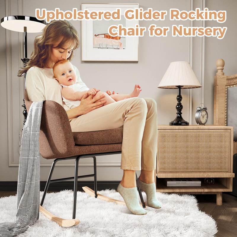 Solid Wood Rocking Chair, Brown
