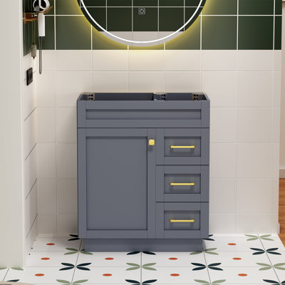 Modern Grey 30" Bathroom Vanity Without Sink,Single Vanity