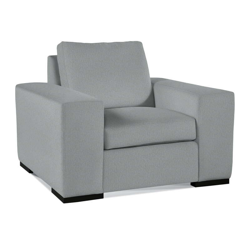 Memphis Armchair, Light Blue Performance Fabric; 0851-55, Java