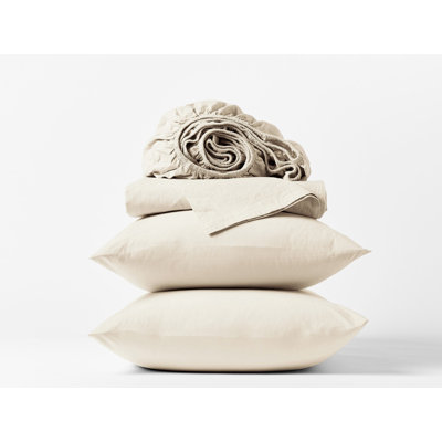 Organic Crinkled Percale 100% Cotton Percale Sheet Set