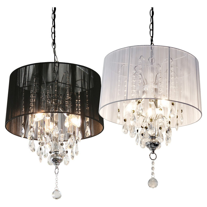 Citrine 3 - Light Drum Chandelier, Black