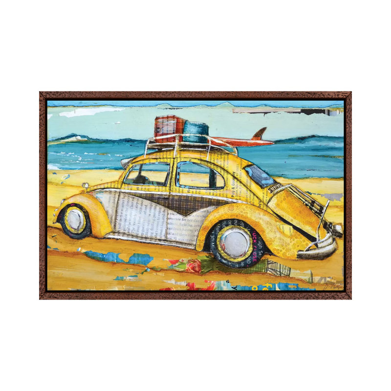 Love Buggy by Danny Phillips - Print on Canvas, Classic Brown Wood Framed, 66.04cm H x 101.6cm W x 3.81cm D