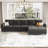 Shavera 6 - Piece 130.6'' Wide Upholstered Sectional Modular Sofa Velvet Large L Shaped Tufted Couch with Storage Ottomans-1814737018