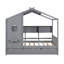 Lit double en bois avec lit gigogne en bois, conception moderne pour enfants avec tablette de rangement, gris-598431743-598431740