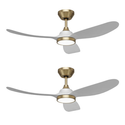 2-Pack 42" Ceiling Fan with Light High-Airflow Reversible DC Motor