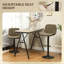 Swivel Upholstered Adjustable Height Counter Stool with Metal Frame-1780318643