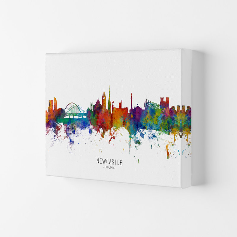 Newcastle England Skyline by Michael Tompsett - Print, Wrapped Canvas, 59.4cm H x 84cm W x 4cm D