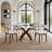 4-Piece Cotton-Linen Set With Curved-Back Wooden Dining Chairs-120424367