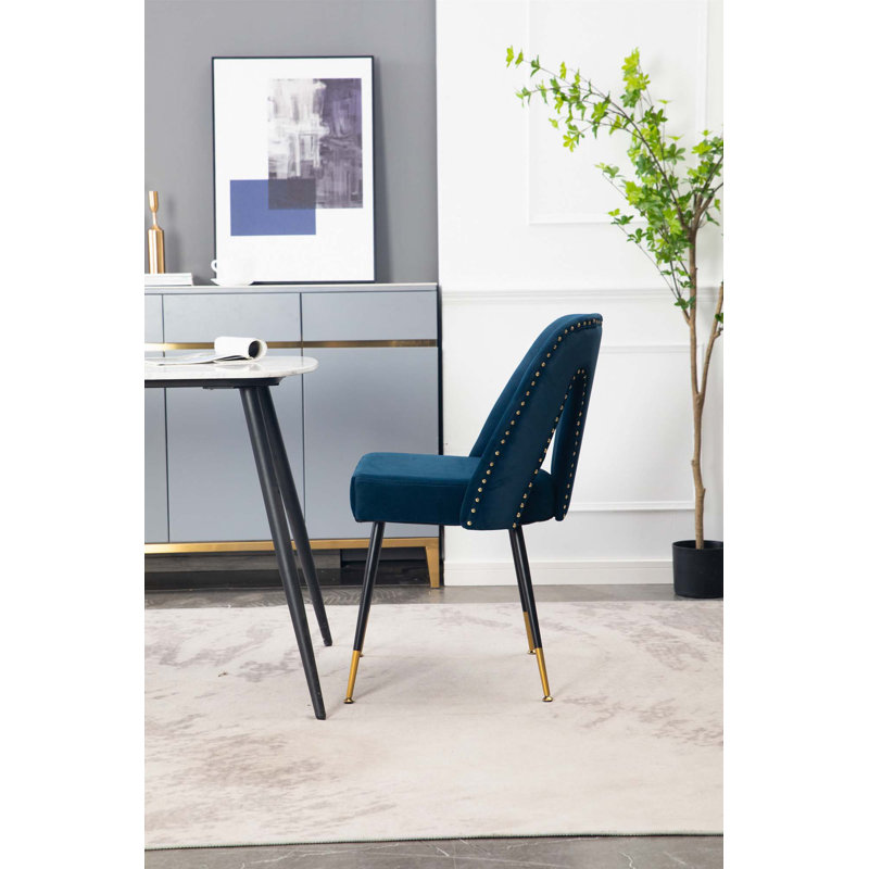Chaise rembourrée Contemporary, Bleu