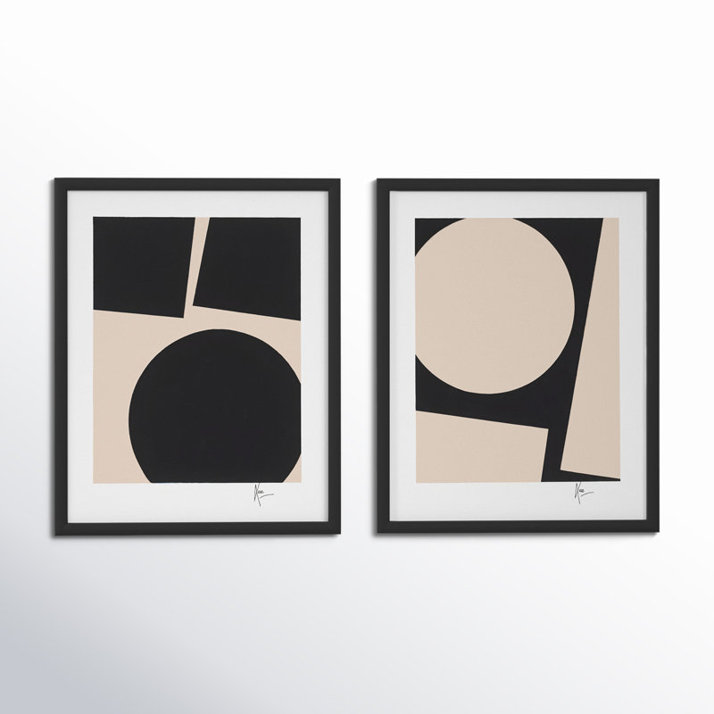 You & Me. Set Of 2 Print by Lee Lessem, Black, 20" H x 16" W x 1.25" D