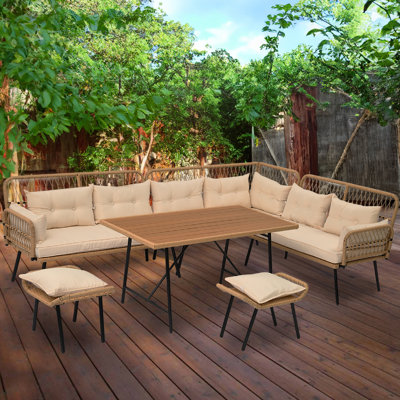 Ensemble de conversation pour 8 personnes avec coussins Pallaton