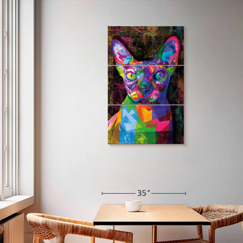 Brampt Sphynx Cat Multicolored Abstract, 57" H x 36" W