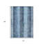Tapis extérieur lavable rayé bleu et gris 10 pi x 14 pi