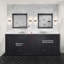 Meuble-lavabo double espresso 84 po X P 22 po D, dessus en marbre de Carrare et ensemble de robinet-63688101-63688103