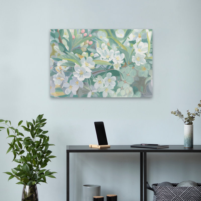 Fleurs de pommier et fleurs de pommier, H 16 po x l 24 po