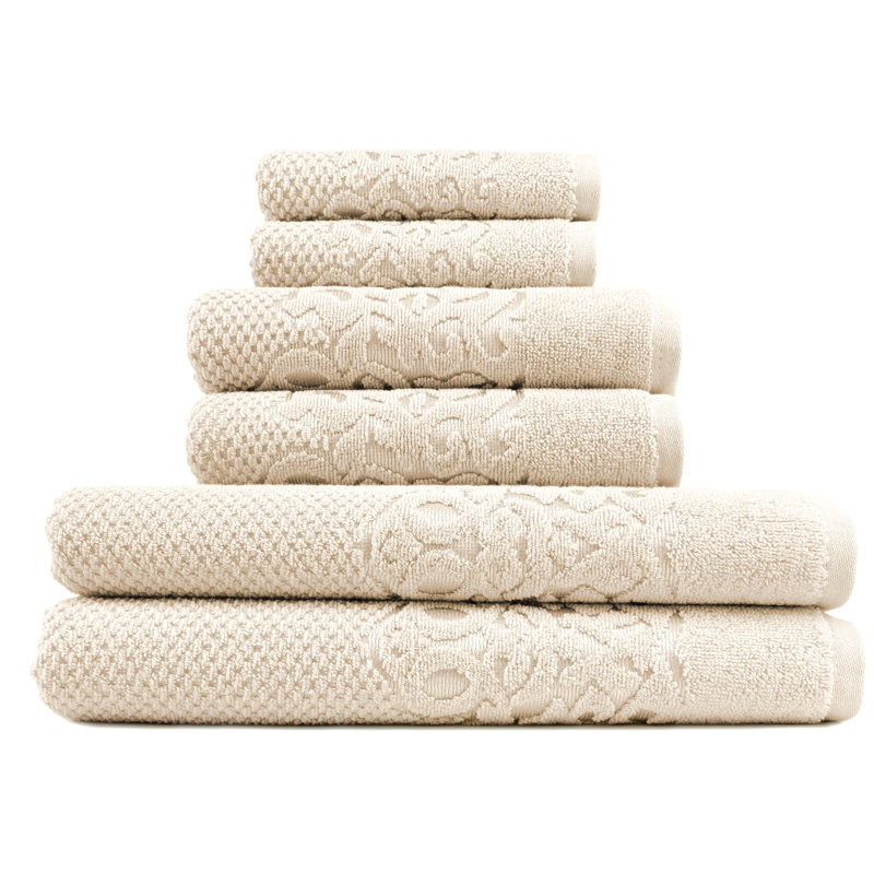Ensemble de serviettes en coton turc 6 pièces Travers, Beige