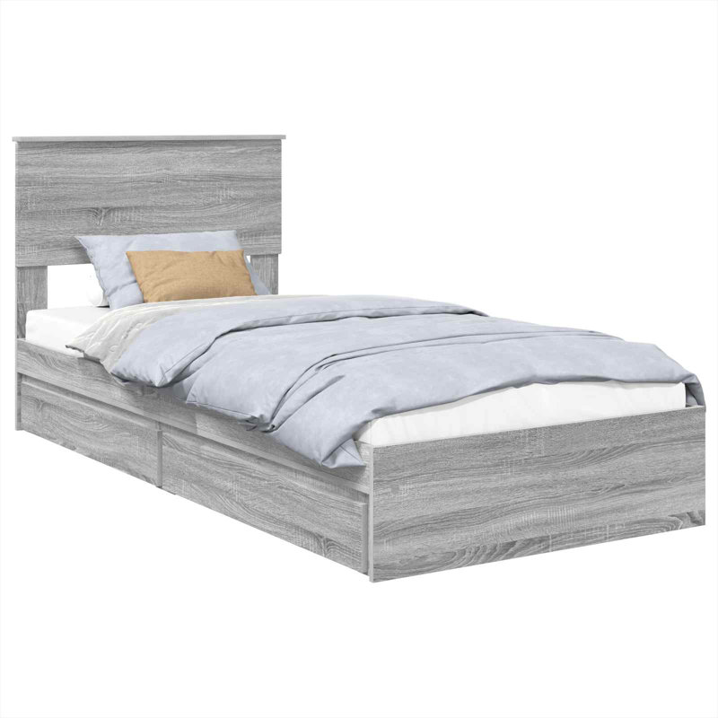 Bed, Small Single (2'6), Grey Sonoma