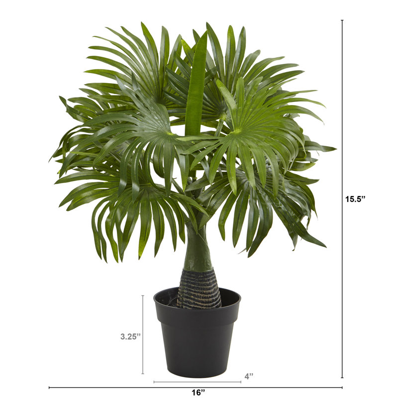 Plante de palmier artificielle 12,25" dans une doublure en pot