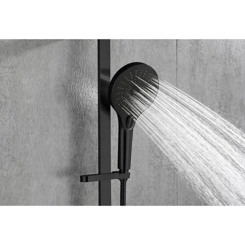 Handheld Shower With 59-Inch Hose And 28-Inch Slide Bar, Matte Black, Stainless Steel, Adjustable Head For A Comfortable Showering Time Black Soothing Session
