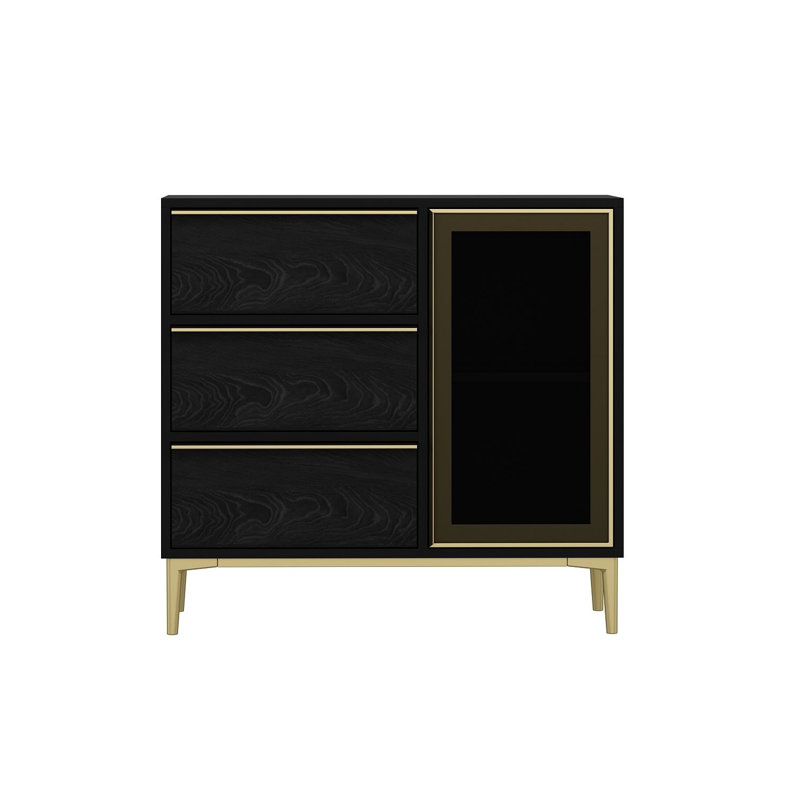 Oded Dressing Table, Black/Oak