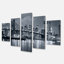 « Panorama New York City at Night », ensemble de 5 pièces d'art mural sur toiles tendues