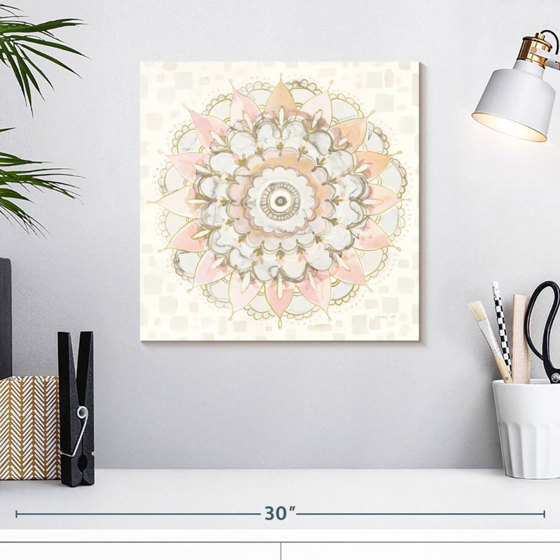 Mandala moderne champagne moderne, H 16 po x l 16 po
