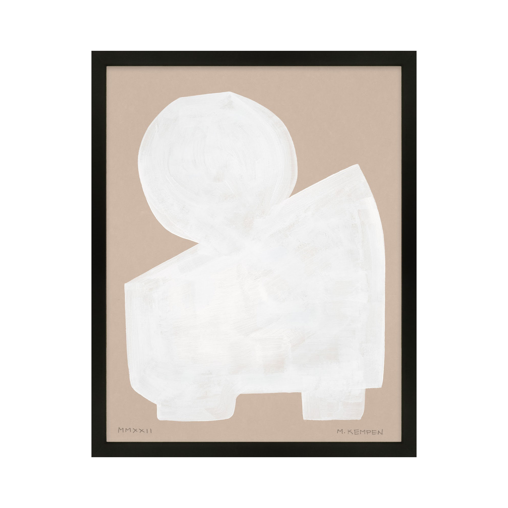 Modules In White 2 by Michael Kempen, Black Framed, 20" W x 25" H