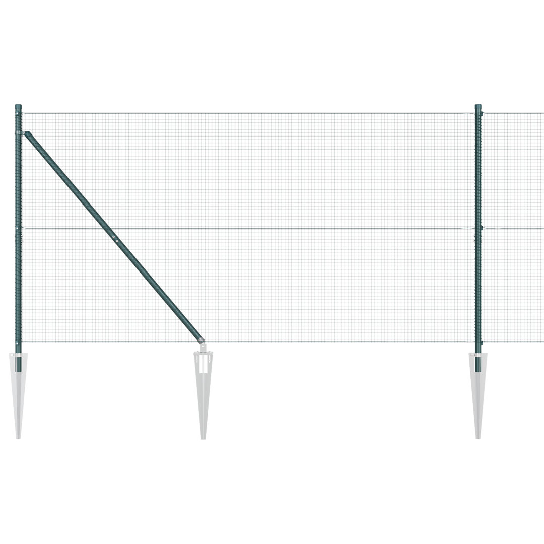 Vidaxl Welded Wire Fence With 7 Spike Posts Steel