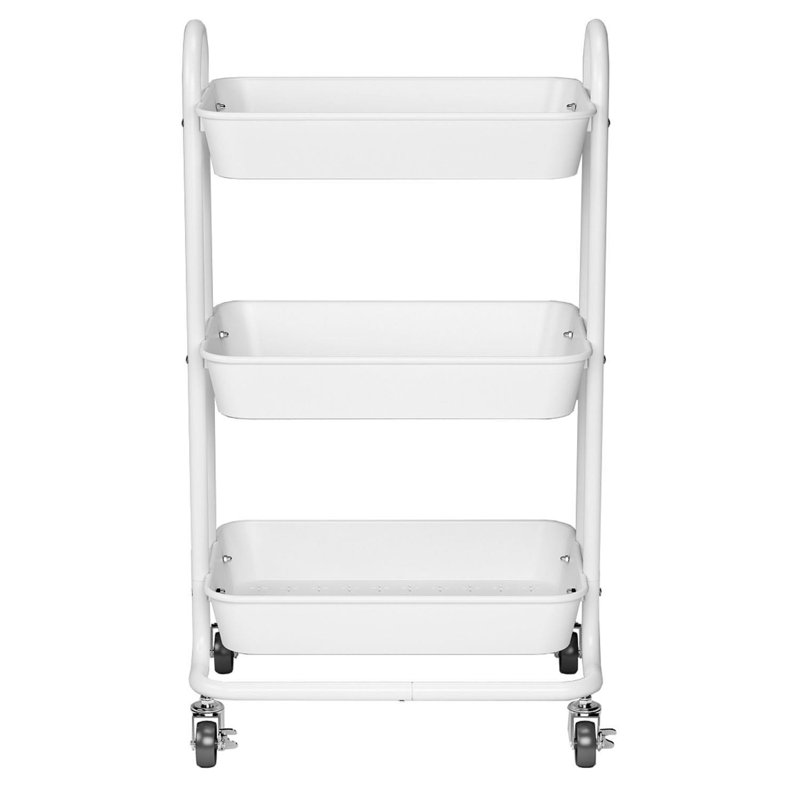 Adin 78.7cm H x 46cm W Utility Cart with Wheels, White