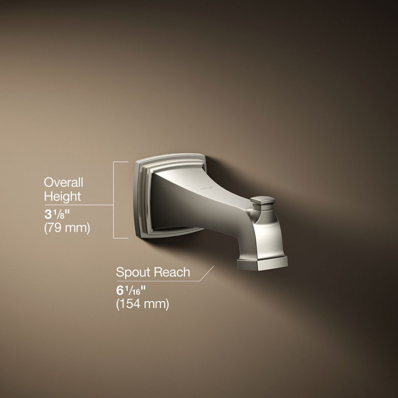 Riff Wall-Mount Diverter Bath Spout, Cream
