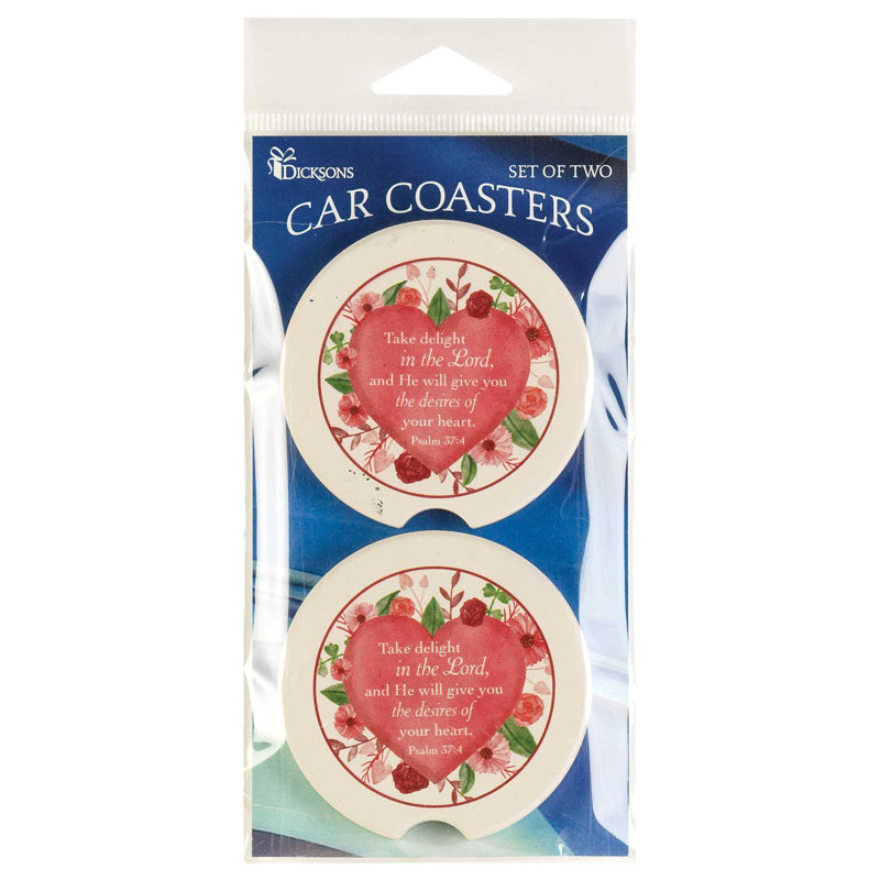 Ceramic Round 2 Piece Car Coaster Set