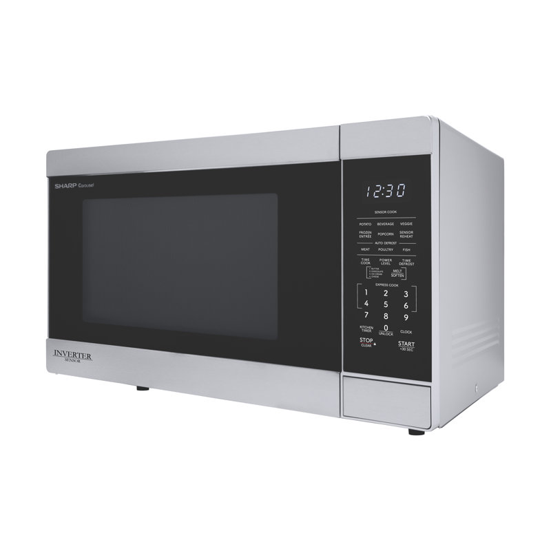 Four à micro-ondes de comptoir avec inverseur, Sharp SMC1664KSC, 1,6 c.u. pi., 1100 W, acier inoxydable, capteur de cuisson, dégivrage, fonction de mémoire
