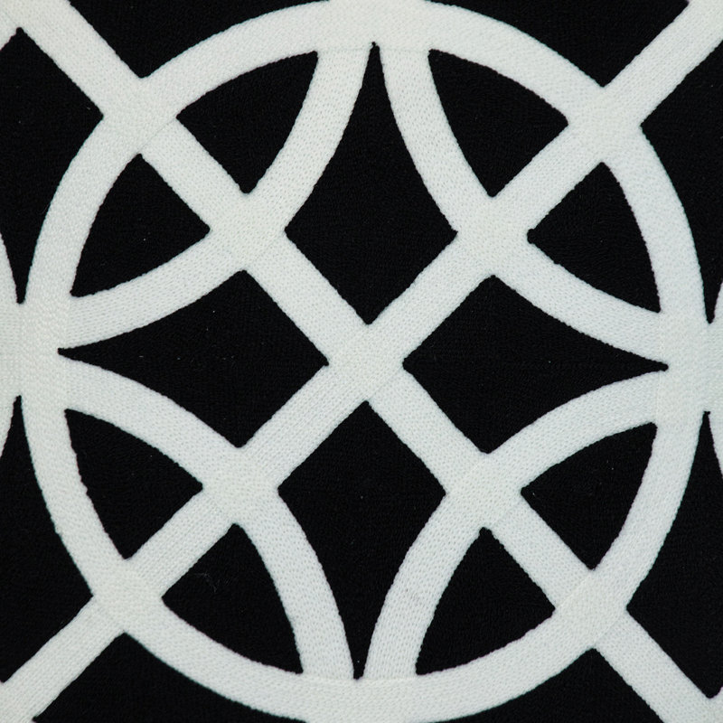 Coussin 100% coton à fermeture à glissière, Noir
