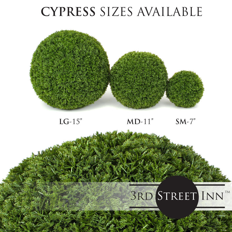 11" Green Artificial Boxwood Topiary Ball for Indoor/Outdoor Use