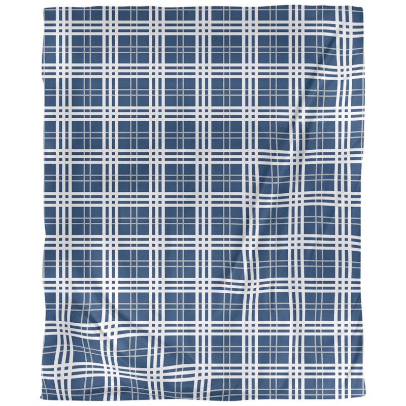 Housse de couette Indianapolis, Bleu bolide / gris / blanc, Housse de couette pour lit simple, Polyester brossé