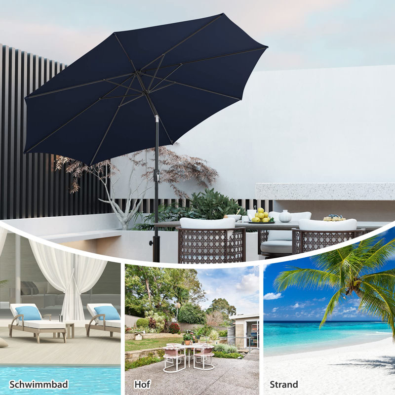 Goggin 300cm Lighted Market Parasol, Blue