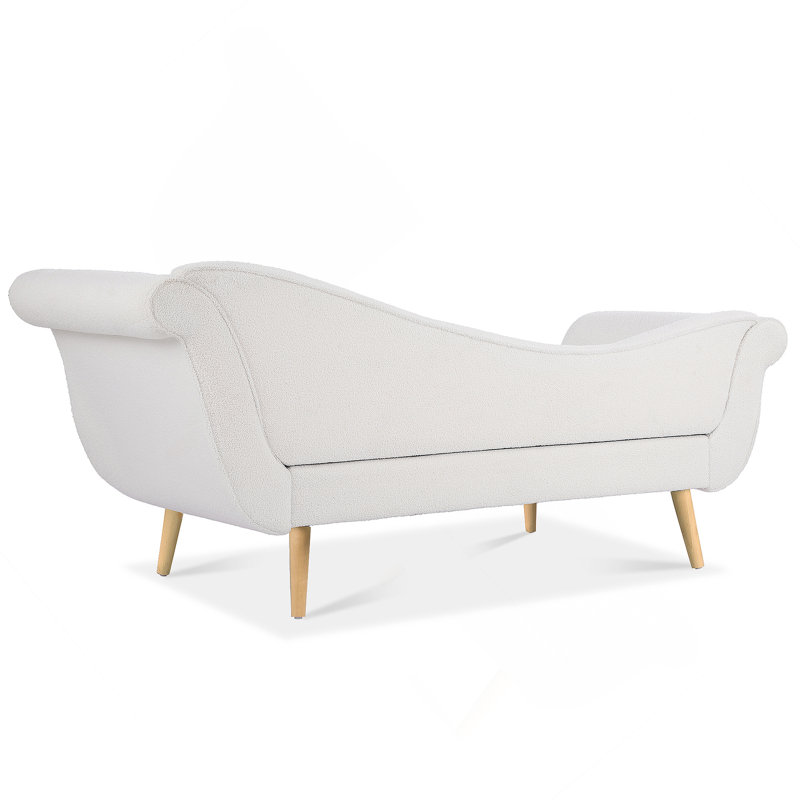 Chaise longue avec accoudoirs à volutes, Blanc