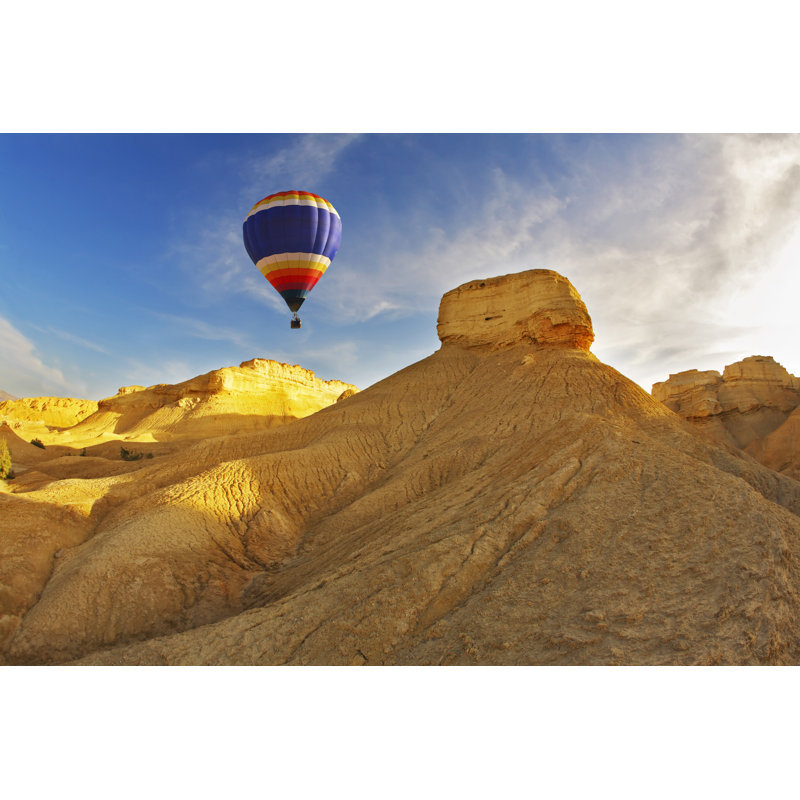 Radia Balloon Above Stone Desert - Wrapped Canvas Print, 61cm H x 91cm W x 3.8cm D