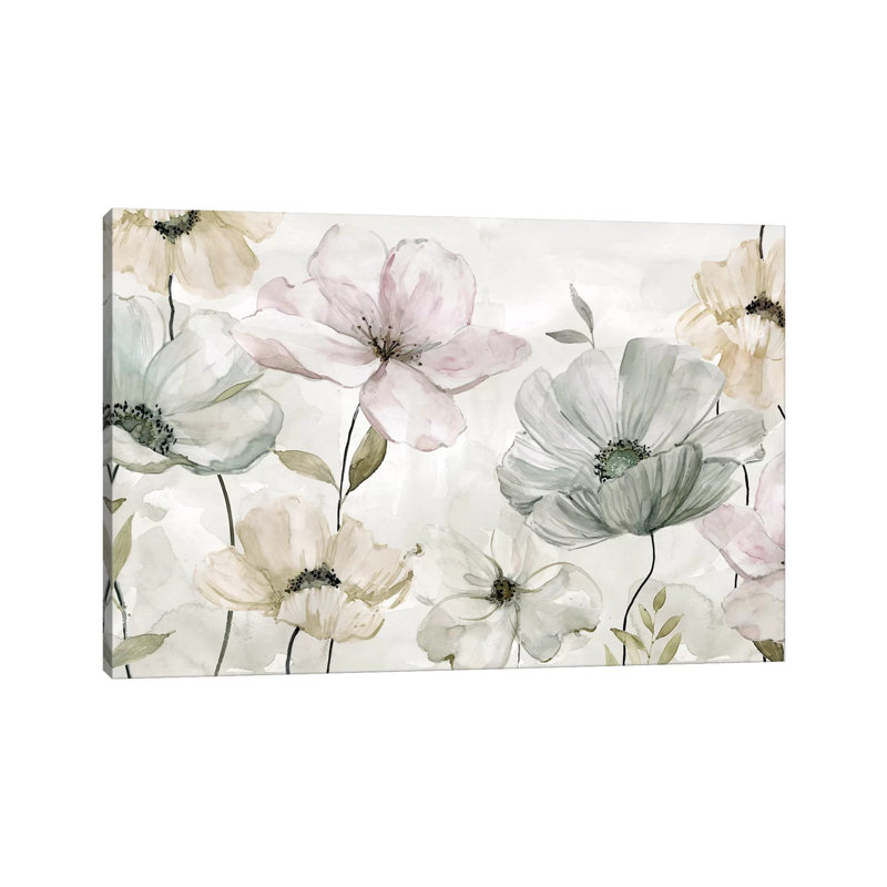 «Garden Grays» par Carol Robinson - reproduction, Pas de tapis, Toile tendue, H 26 po x l 40 po x 1,5 po