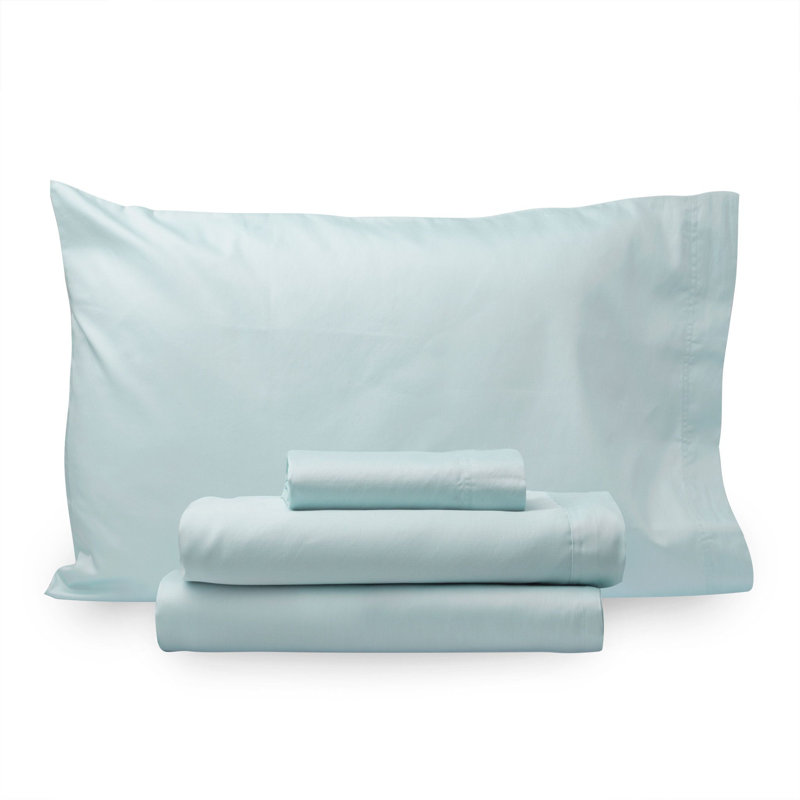 Ensemble de draps 100 % satin de coton à contexture de 220 fils Nuevo, Grand, Blanc